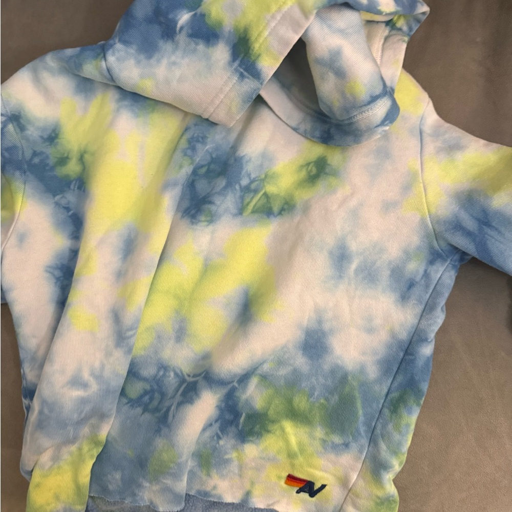 Aviator Nation Blue and Yellow Tie-Dye Hoodie